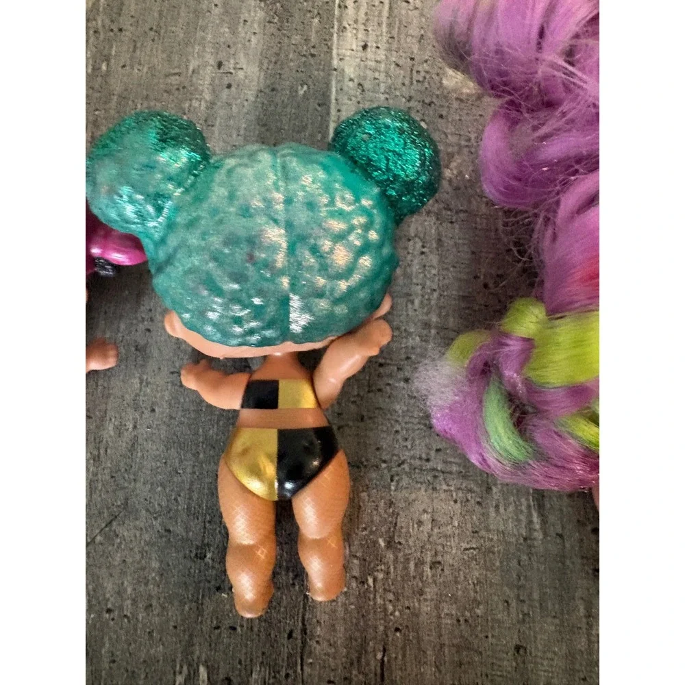 MGA LOL Surprise Doll Lot 3pc Glitter Teal Pink Purple Green Hair Collectibles